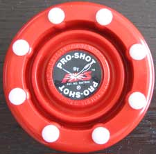 Pro-shot red roller hockey puck