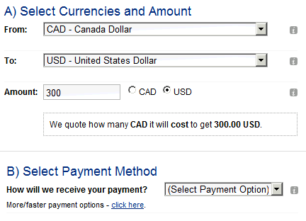 XE Trade: Initiate a trade step 1