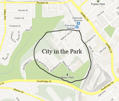 City in the Park map. Click to launch the neighbourhood profile.