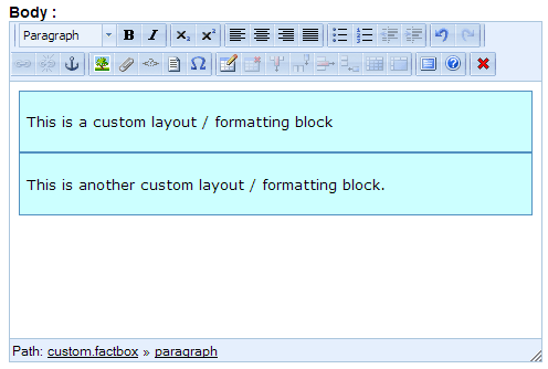 TinyMCE custom block