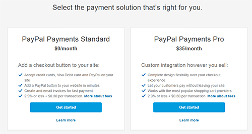 Payment Payments Pro account option