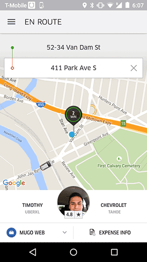 Uber: ride arriving